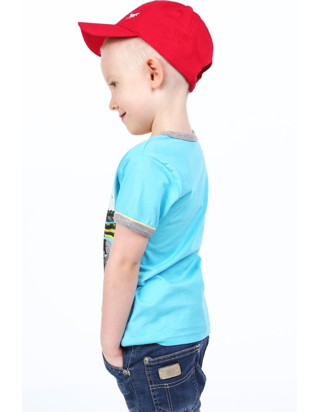 Blaues Jungen-T-Shirt mit Aufdruck NDZ4479 – Online-Shop – Boutique